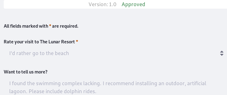 Figure 2: You can view a single entry right in the Forms application.