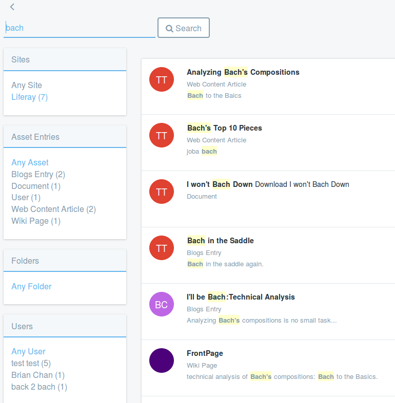 Figure 3: When presented with lots of search results, facets are used to narrow down the results list so users can find relevant content.