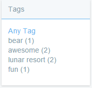 Figure 2: Asset tag facets let you see how many assets contain the terms for which you searched and contain certain tags. Click on a specific tag to see only content to which the tag has been applied.