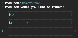 Figure 5: Rows are removed using the layout vi.