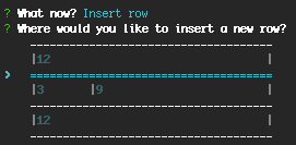 Figure 4: Rows can be inserted using the layout vi.