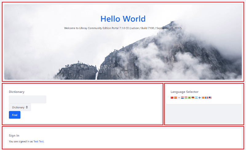 Figure 1: The 1-2-1 Columns page layout creates a nice flow for your content.