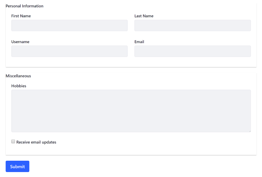 Figure 1: The AUI tags provide everything you need to build forms for your applications.