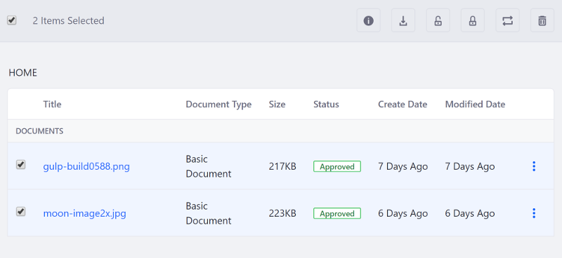 Figure 1: You can select individual results or all results at once.