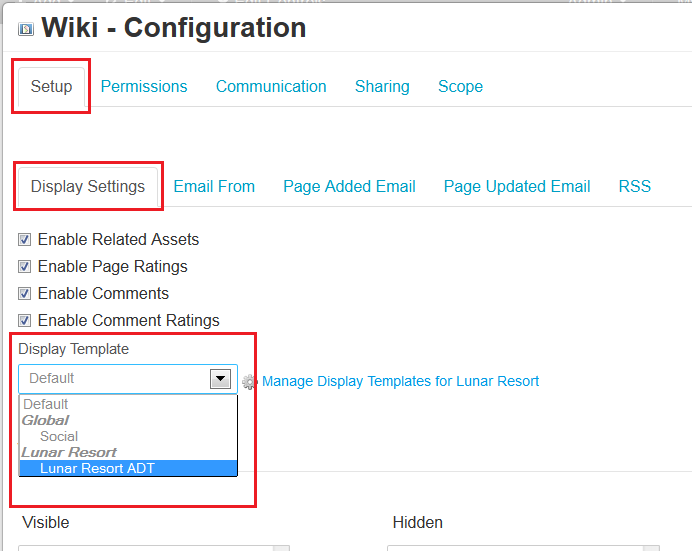 Figure 8.7: In the Configuration menu of a portlet, you can edit and manage available ADTs.