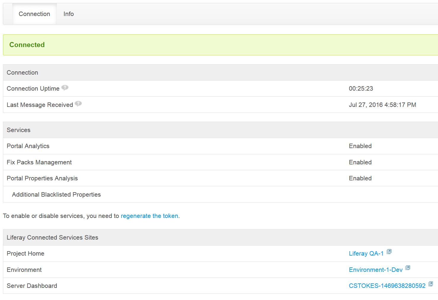 Figure 4.6: The server is connected to LCS.