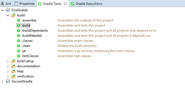 Figure 5: Navigate into your preferred Gradle project to view its available Gradle tasks.