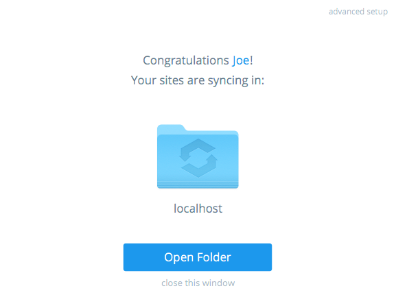 Figure 7: Congratulations, youve successfully set up Liferay Sync!