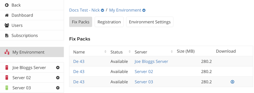 Figure 4.11: The LCS environment view shows an overview of an LCS environment.
