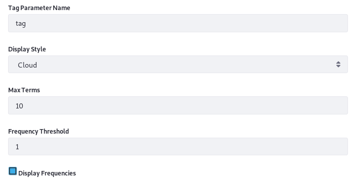 Figure 2: Tag and Category Facets are configurable.