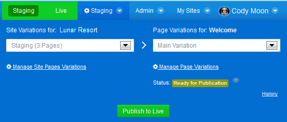 Figure 1.3: Staging supports publishing manually or on a schedule.