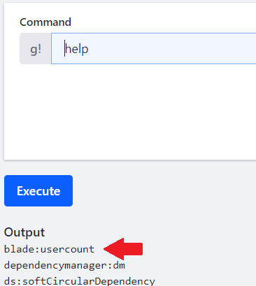 Figure 1: The sample Gogo shell command is listed with all the available commands.