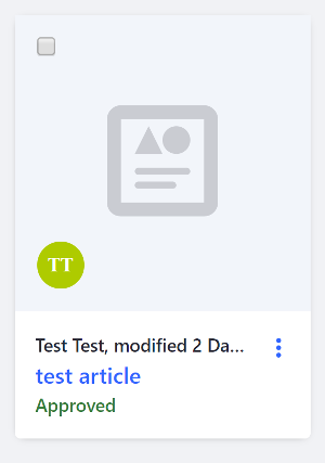 Figure 2: Vertical icon cards are perfect to display an entity selection, such as a web content article.