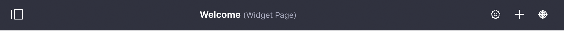 Figure 2: The Control Menu has three configurable areas: left, right, and middle. It also displays the title and type of page that you are currently viewing.