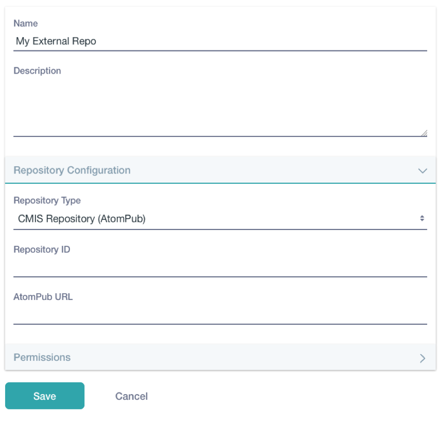 Figure 2: Heres the form for accessing a CMIS repository using AtomPub.