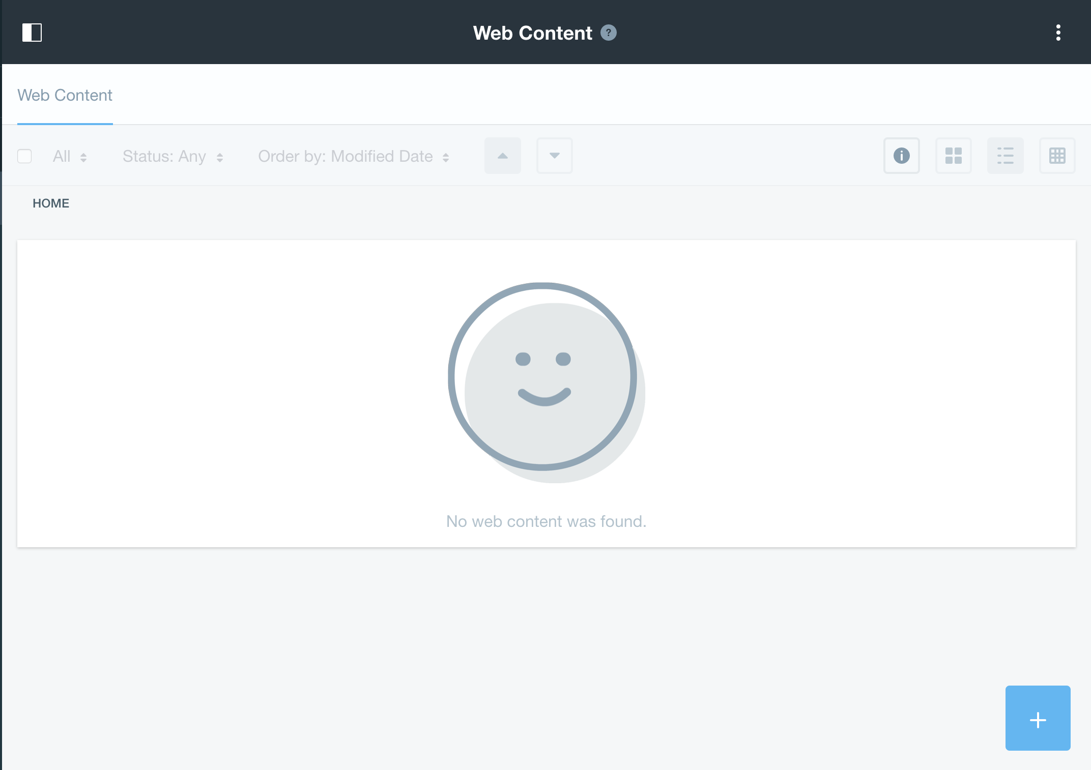 Figure 1: The Web Content page.