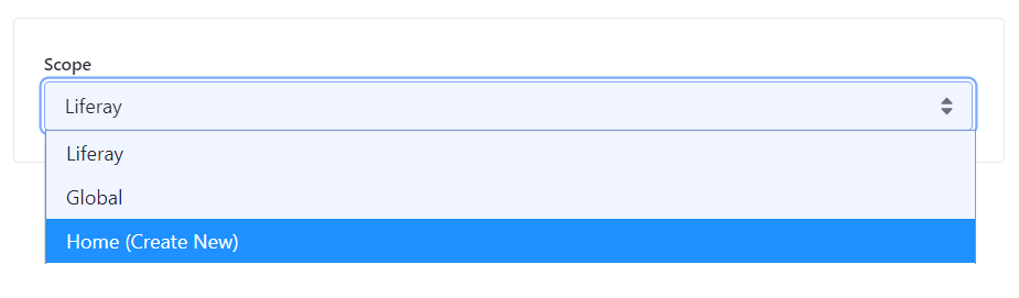 Figure 1: You can change the scope of your widgets content by navigating to its Configuration menu.