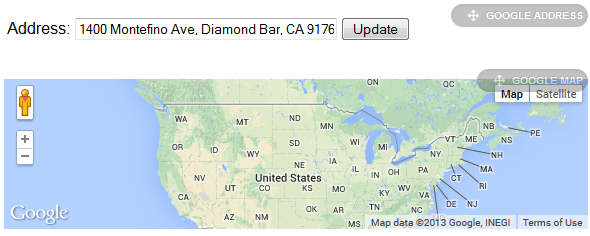 Figure 1: Gadgets like Googles Address and Map gadgets are automatically synced to communicate with each other.