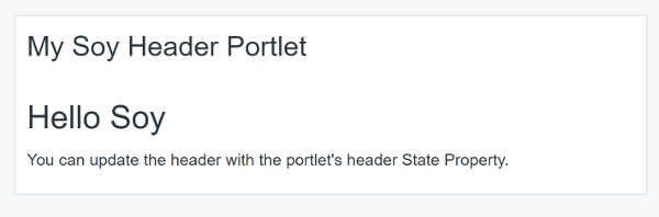 Figure 1: The example Soy portlet has a configurable header.