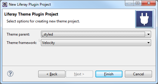 Figure 8: When creating a theme, step two of the New Project Wizard lets you select the themes parent and framework.