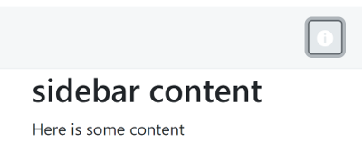 Figure 2: The info bar tags create a sidebar panel toggler that reveals additional info.