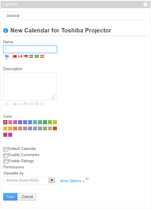 Figure 9.16: Click on Add Calendar to add a new calendar in which the selected calendar resource appears.