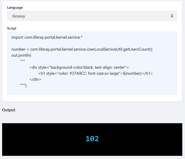 Figure 1: Heres an example of invoking a Groovy script that embeds HTML markup in the output of the script.