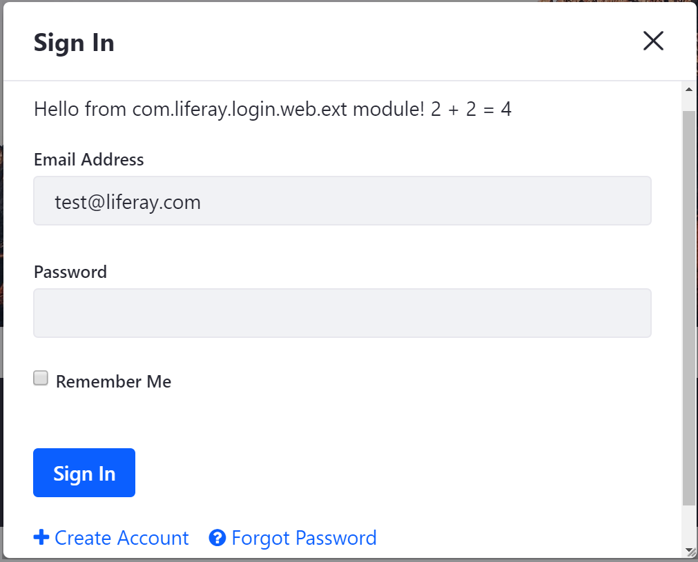 Figure 1: The Login Ext module customizes the original Login module.