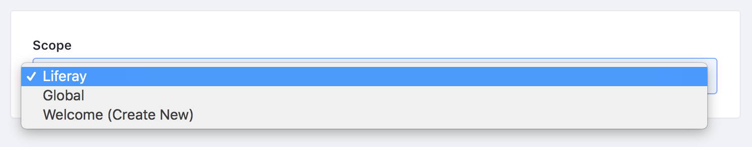 Figure 1: You can change the scope of your application by navigating to its Configuration menu.
