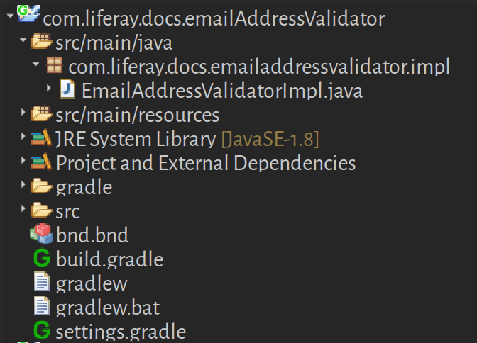 Figure 2: The validator project implements the Validator Interface and depends on the authenticator module. 