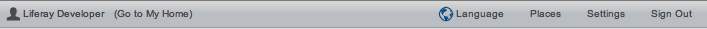 Figure 15.2: Use the My Home Page link from anywhere in Liferay to navigate to your personal pages. 