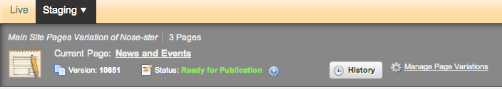 Figure 1.2: Staging supports publishing manually or on a
schedule.