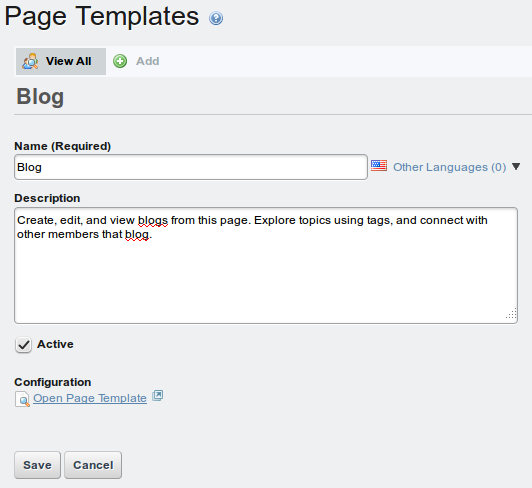 Figure 3.14: Page Templates