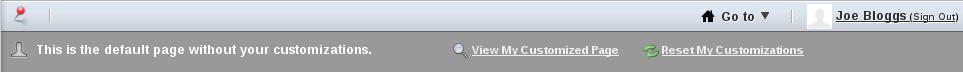 Figure 6.3: Non-administrator site members can customize their own versions of
customizble pages but cant modify the default
page.