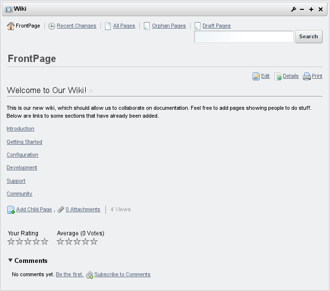 Figure 7.29: Wiki Text Added to Front
Page