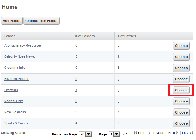 Figure 12.3: Select the Choose button next to the desired folder.