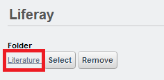 Figure 12.4: When you choose a folder, the folder navigation changes to reflect the new location of the link.