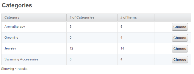 Figure 12.20: To put an item in a category, edit the item and choose Select
to see the available categories.