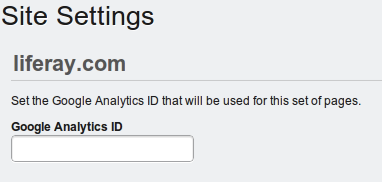 Figure 17.6: Setting up Google Analytics for your site is very easy: sign up
for the ID and then enter it into this field.
