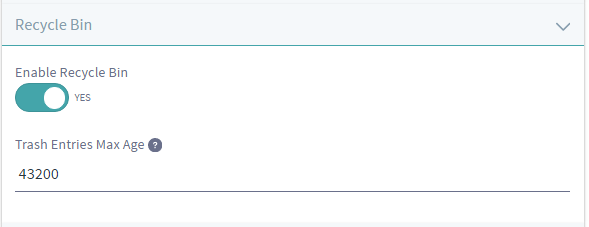 Figure 1: The Recycle Bin offers several configurable options for your site.