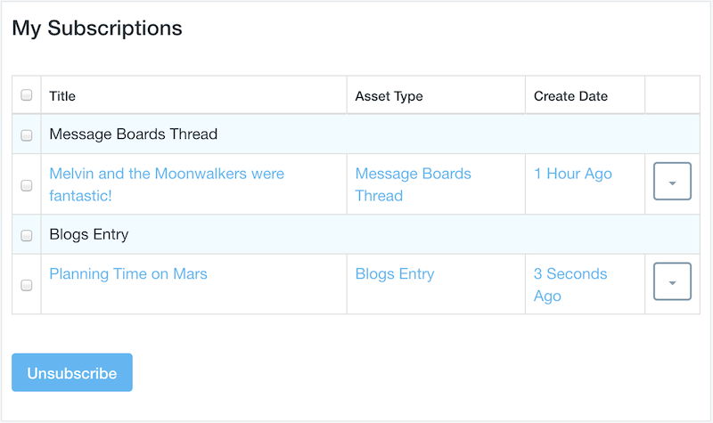 Figure 1: My Subscriptions lets you manage all your subscriptions in one app.