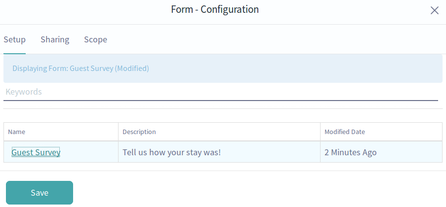 Figure 7: Lunar Resort Guests can access a simple form to record their feelings about the resort.