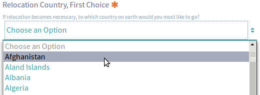 Figure 11: You can configure a data provider and use it to populate a select field.