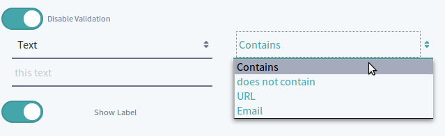 Figure 5: You can validate text submissions for text fields.