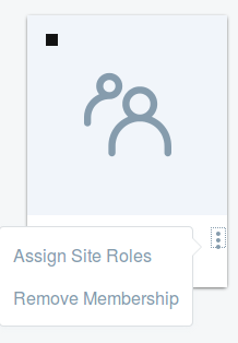 Figure 11: From a user groups Actions menu, select Manage Pages to create a user group site manually.