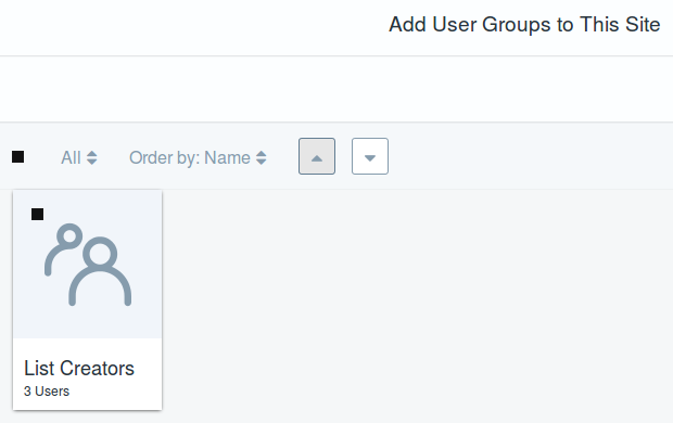 Figure 7: User groups let you assign many users to a site at once.