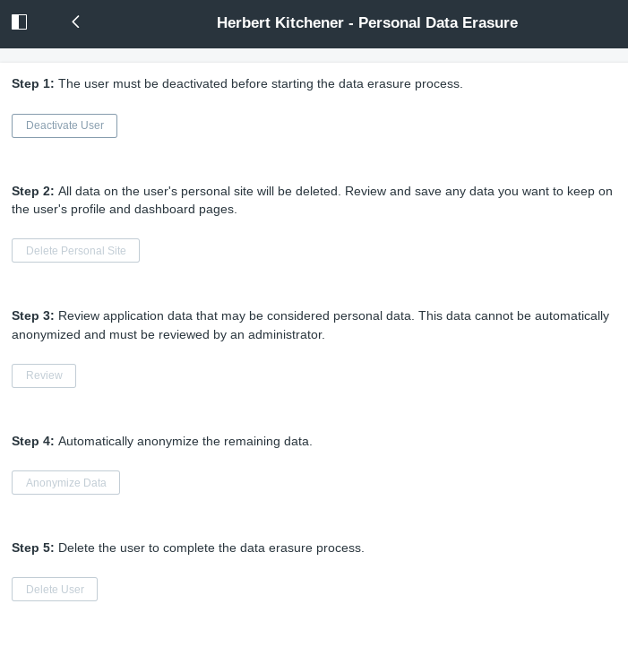 Figure 1: Sequentially complete five steps to complete the data erasure process.