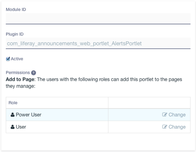 Figure 3: You can also activate or deactivate a component, and change its permissions.