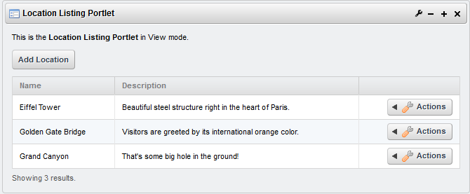 Figure 3.15: Liferay Portal makes it easy to customize a portlet UI. Privileged users can adjust the preference settings within the portlets configuration page.