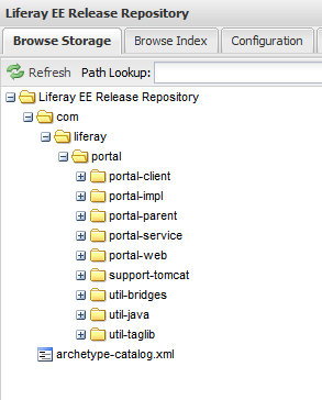 Figure 9.5: Your repository server now provides access to your Liferay Maven artifacts.